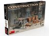 MiniArt 35594 Construction Set Kit: Ladders, Table, Buckets, Bricks, Cart, Anvil, Beams, Jack Stand & Tools 1/35